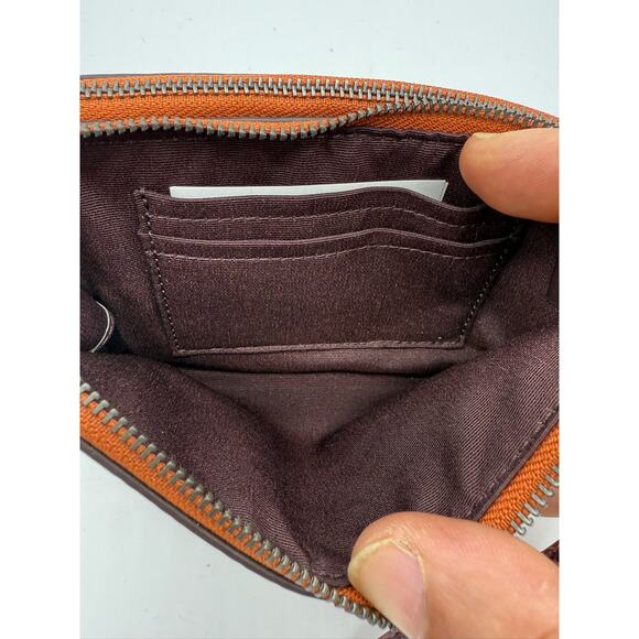 RETAIL $198 Coach Pebbled Leather and Exotic Snake Skin Trim Corner Zip Wristlet - Picture 5 of 9